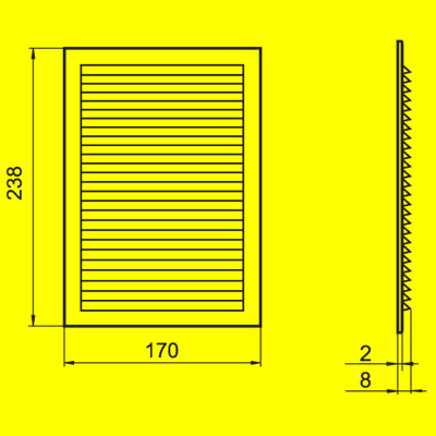 Прямоугольная вентиляционная решетка ДВ 125-1с