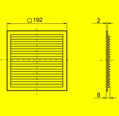 Прямоугольная вентиляционная решетка ДВ 150-1с